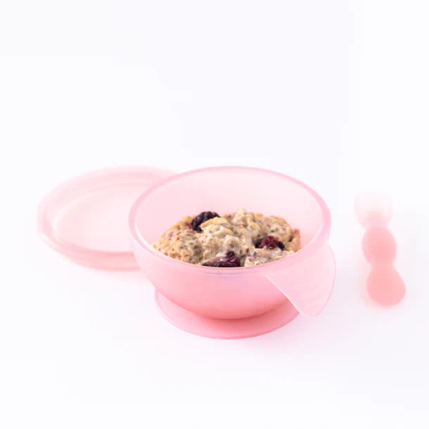 Bumkins Silicone First Feeding Set - Pink Jelly