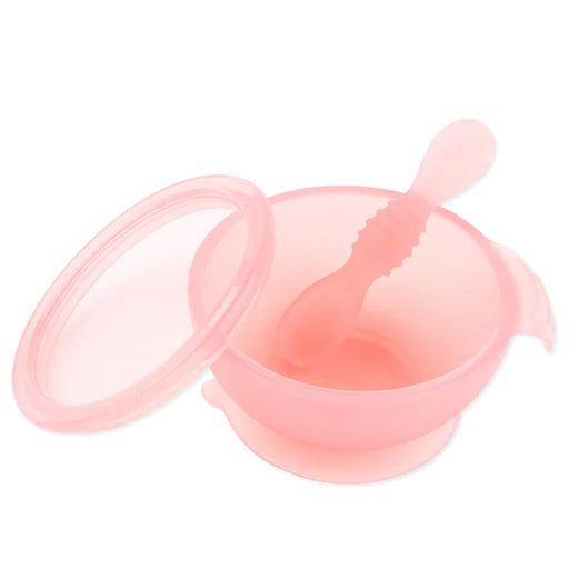 Bumkins Silicone First Feeding Set - Pink Jelly