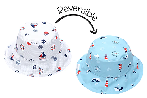 Kids Reversible Coloring Sun Hat - Dino - FlapJackKids