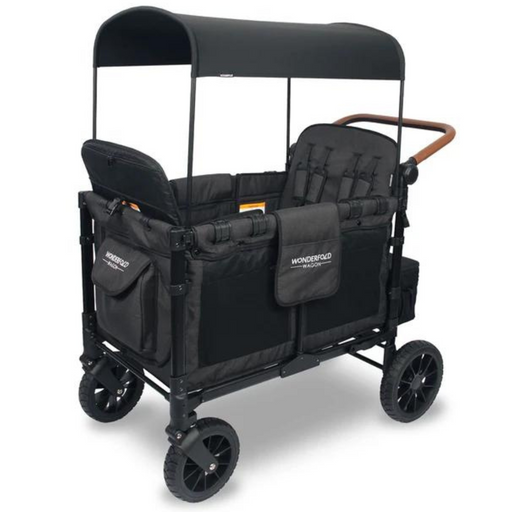 WonderFold W4 Luxe Quad Stroller Wagon - Volcanic Black