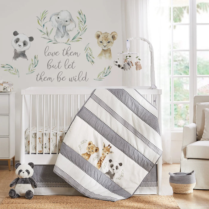 Levtex Mozambique Cotton Crib Fitted Sheet - Animals