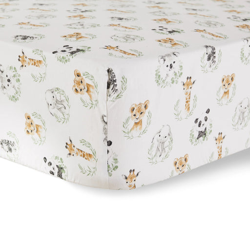 Levtex Mozambique Cotton Crib Fitted Sheet - Animals