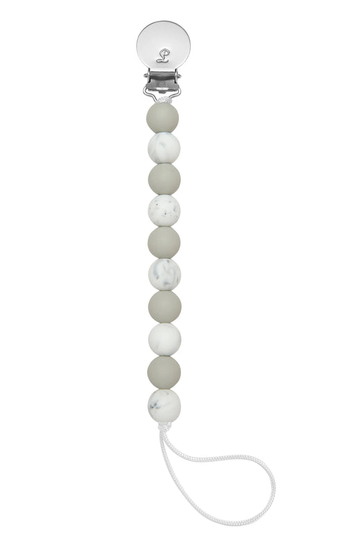 Loulou Lollipop Silicone Pacifier Clip - Marble Grey