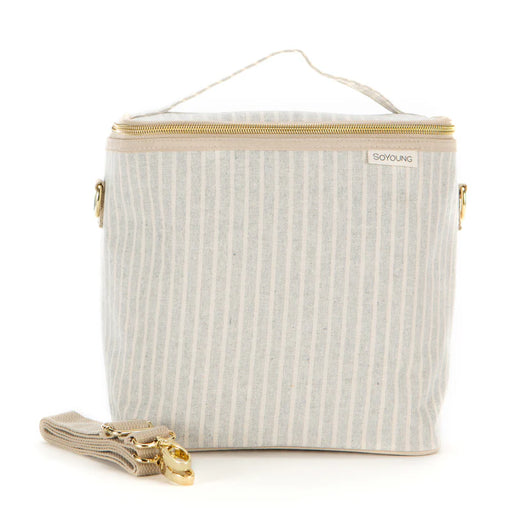 So Young Linen Lunch Poche - Sand & Stone Beach Stripe