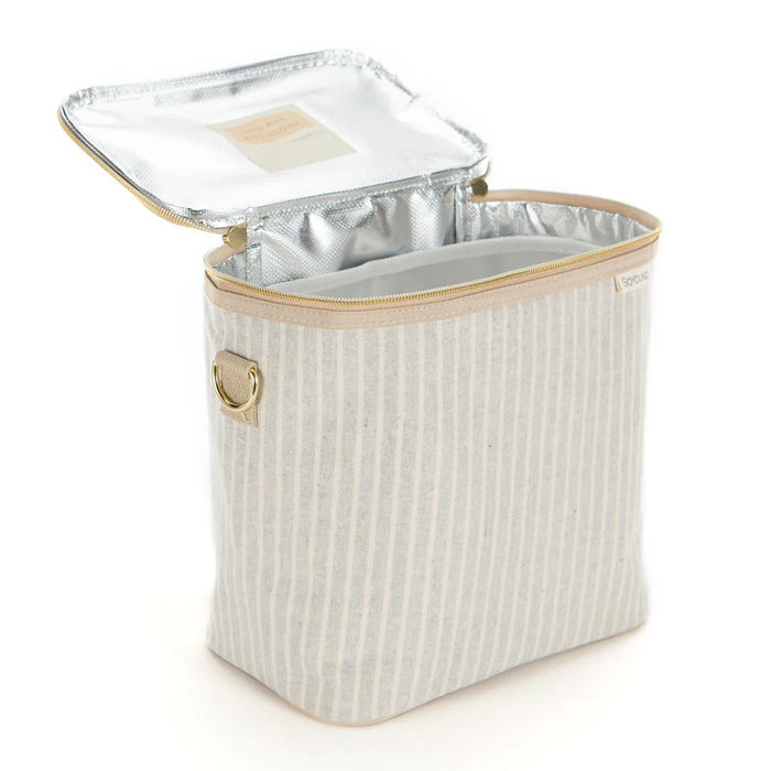 So Young Linen Lunch Poche - Sand & Stone Beach Stripe