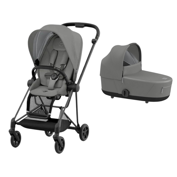 Cybex Mios3 - Matte Black Frame with Soho Grey Seat + Carry Cot Bundle