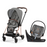 Cybex Mios3 Rose Gold Frame with Pearl Grey Seat & Aton G Swivel Infant Car Seat - Lava Grey