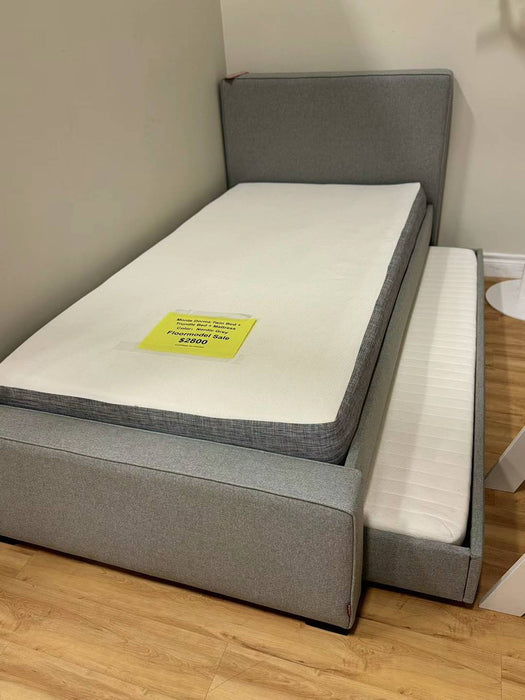 Monte Dorma Twin Bed + Trundle Bed + Mattress - Nordic Grey (Floormodel/IN STORE PICK UP ONLY)