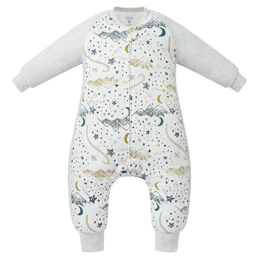 Nest Designs Bamboo Raglan Long SleeveFooted Sleep Bag 2.5 Tog - Stars White