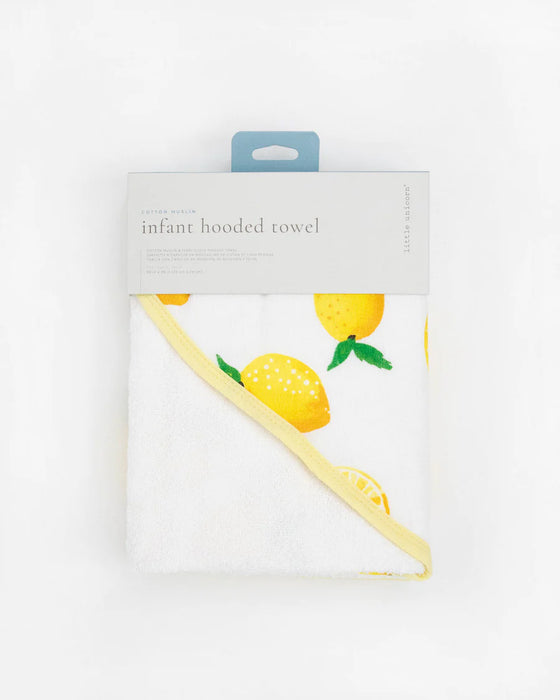 Little Unicorn Hooded Infant Towel - Lemon
