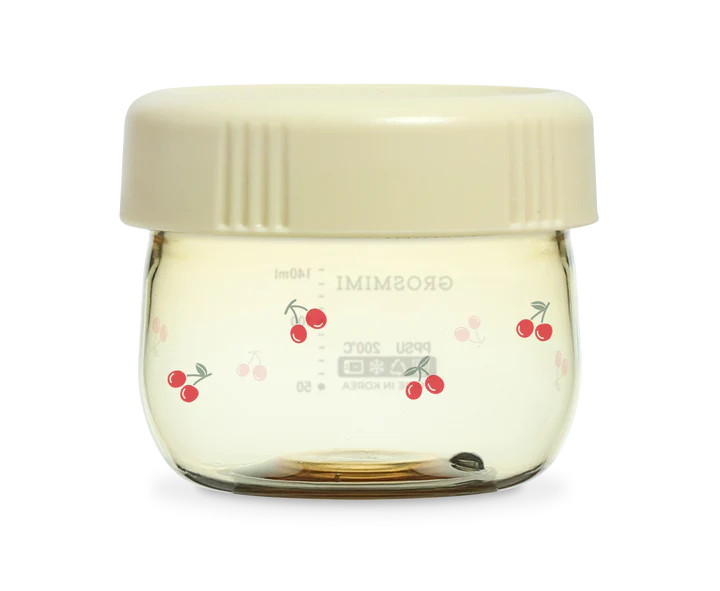 Grosmimi Cherrish PPSU Baby Food Jar 150ml - White/Pure Gold/Rose Gold