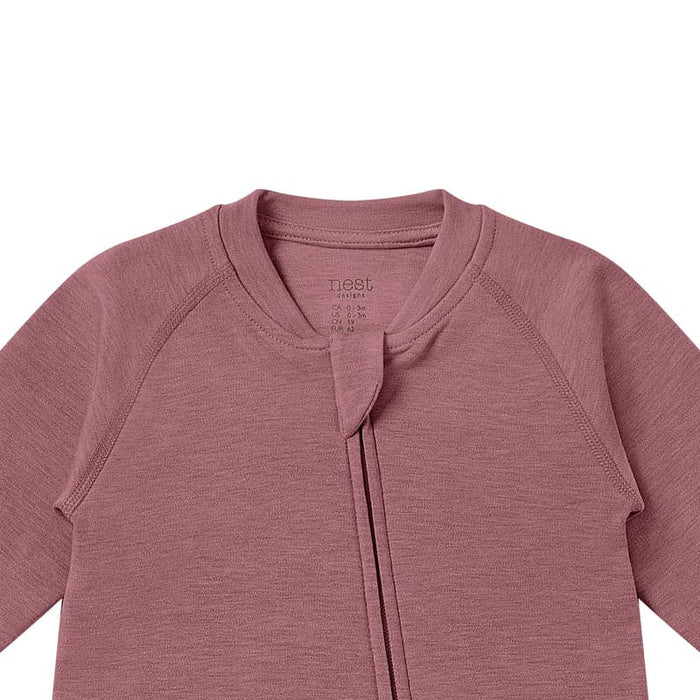 Nest Designs Long Sleeve Footed Sleeper - Pantone Hawthorn Rose