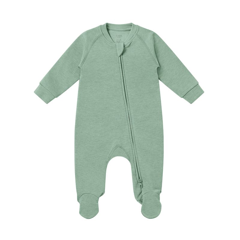 Nest Designs Long Sleeve Footed Sleeper - Pantone Granite Green