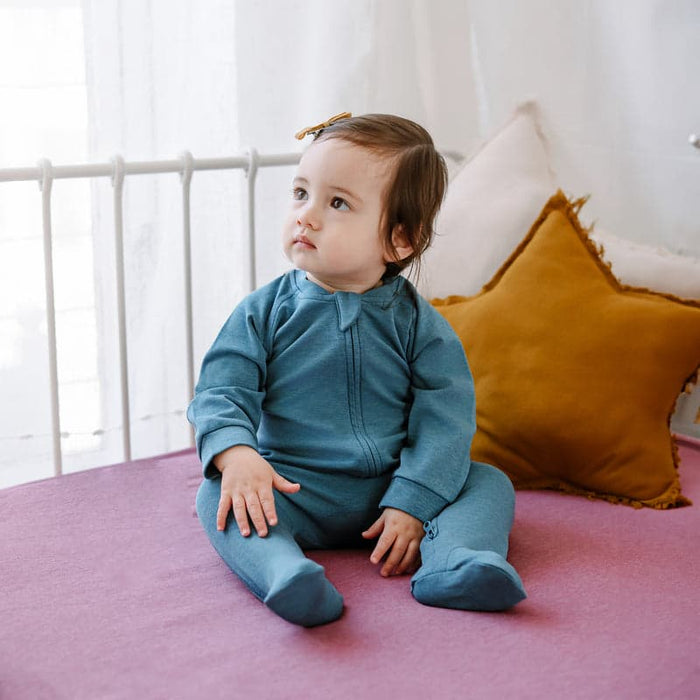 Nest Designs Long Sleeve Footed Sleeper - Pantone Storm Blue