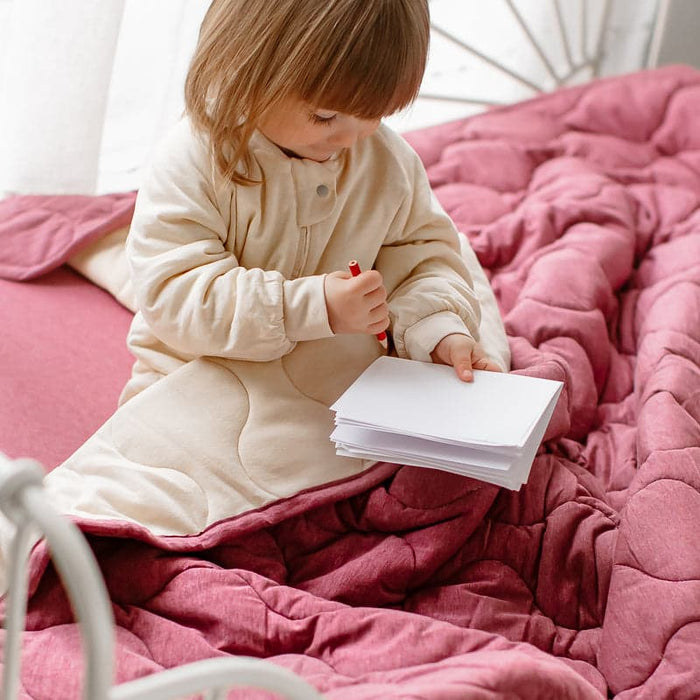 Nest Designs PANTONE Quilted Bamboo Jersey Winter Blanket 3.2T Small - Hawthorn Rose 140cm x 110cm