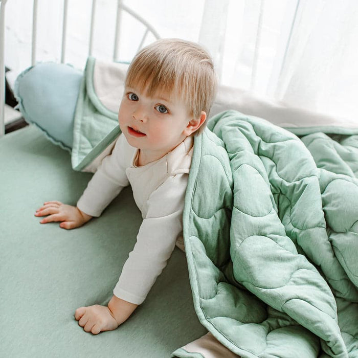 Nest Designs PANTONE Quilted Bamboo Jersey Winter Blanket 3.2T Small - Granite Green 140cm x 110cm