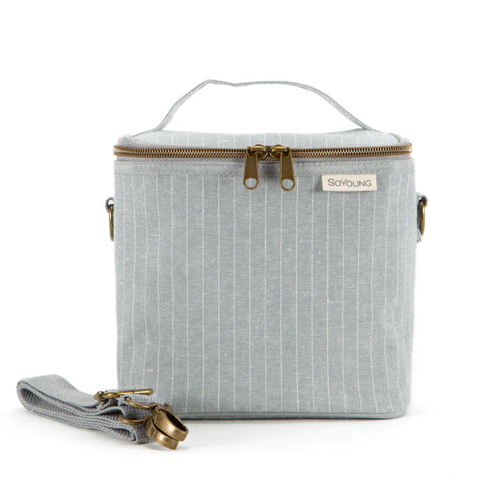 So Young Petite Lunch Poche - Pinstripe Heather Grey