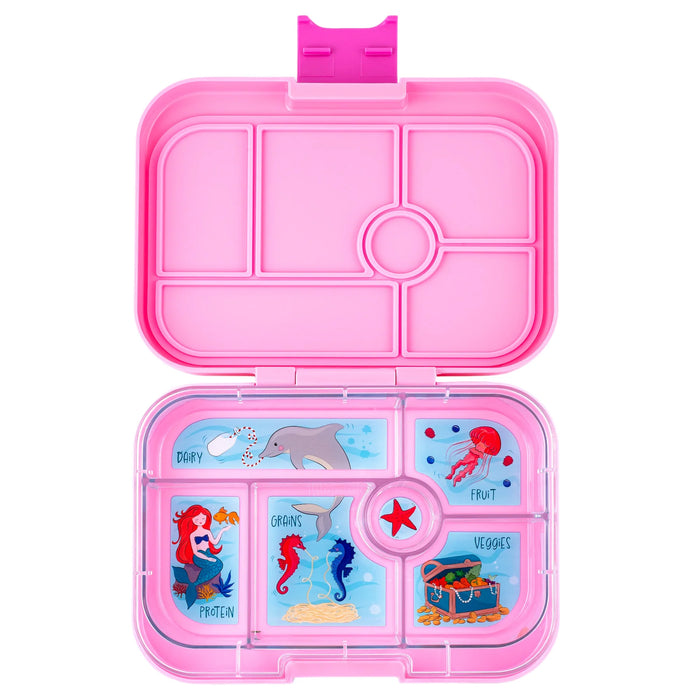 Yumbox Original 6 Compartment - Power Pink w/ Mermaid Tray