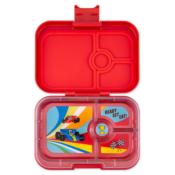 Yumbox Panino4 - Roar Red w/ Race Car Tray