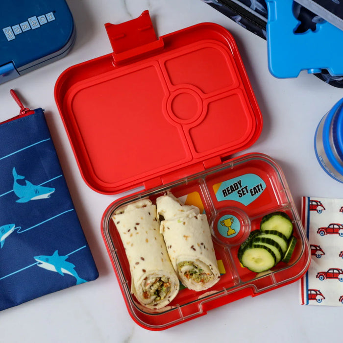 Yumbox Panino4 - Roar Red w/ Race Car Tray