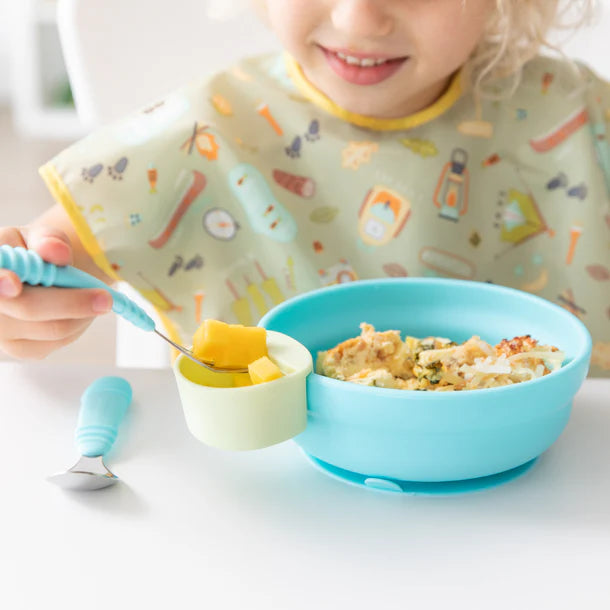 Bumkins Stainless Steel Spoon + Fork Blue