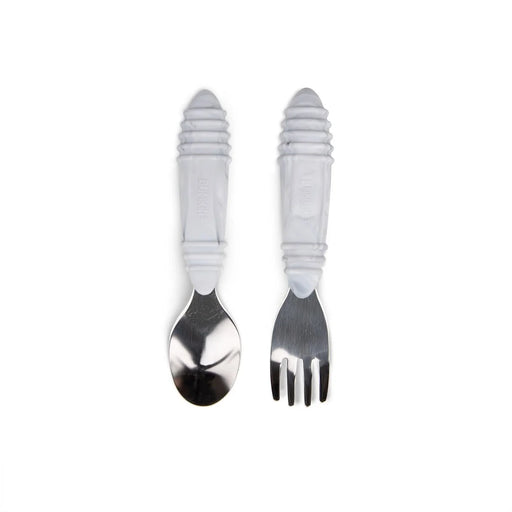 Bumkins Stainless Steel Spoon + Fork Marble