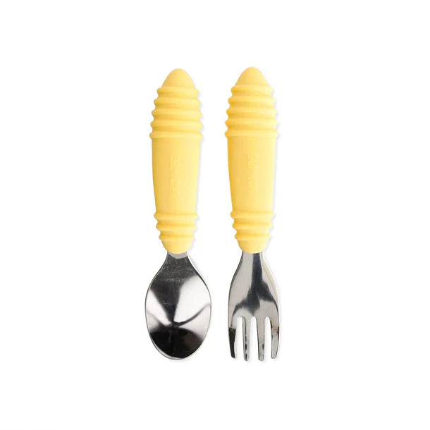 Bumkins Stainless Steel Spoon + Fork Pineapple