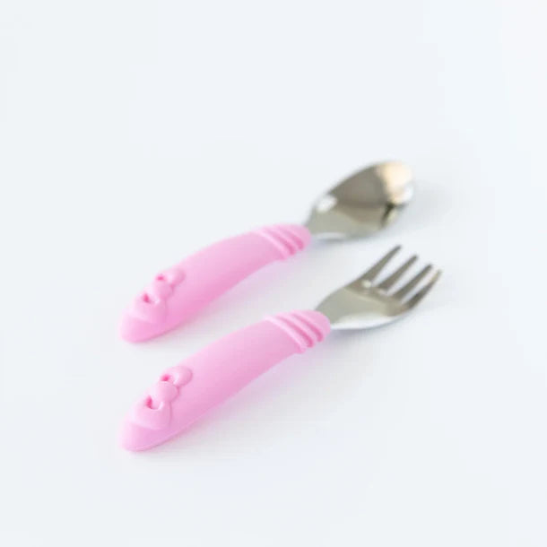 Bumkins Stainless Steel Spoon + Fork Hello Kitty