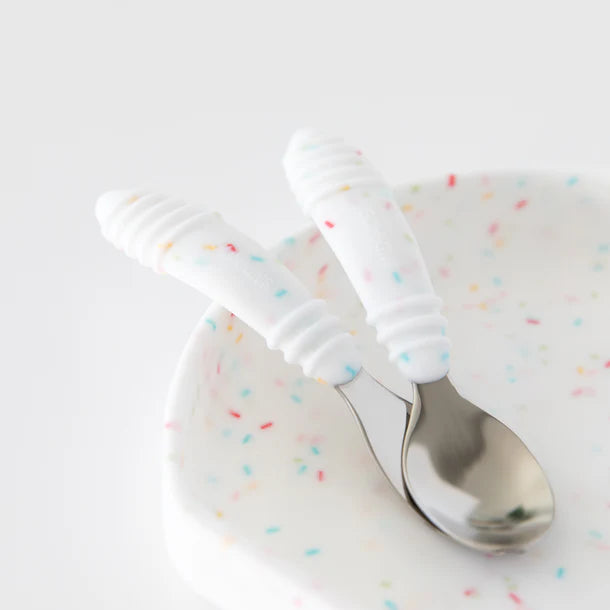 Bumkins Stainless Steel Spoon + Fork Vanilla Sprinkle