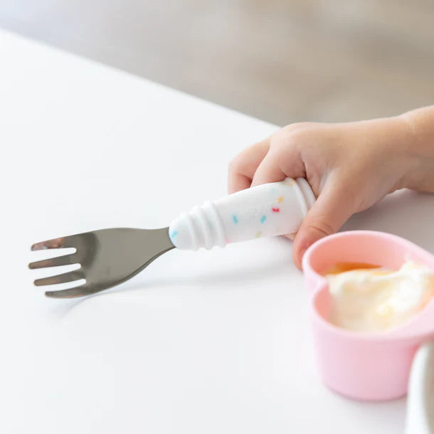 Bumkins Stainless Steel Spoon + Fork Vanilla Sprinkle