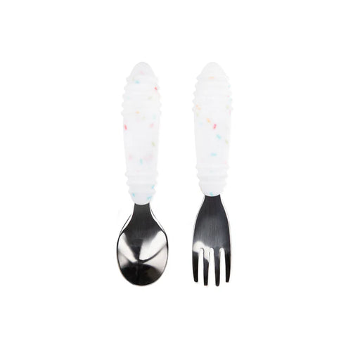 Bumkins Stainless Steel Spoon + Fork Vanilla Sprinkle