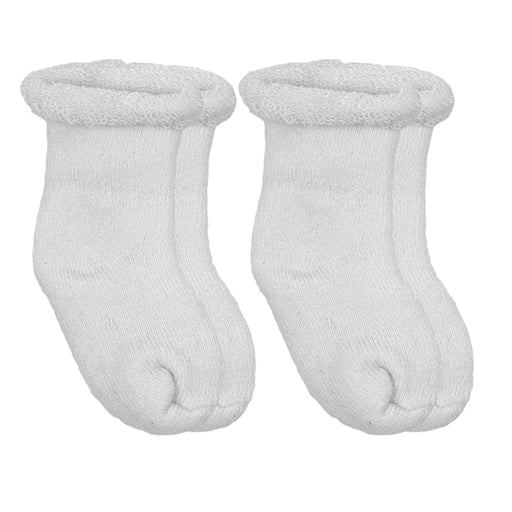 Kushies Baby Socks - White Solid 0-3m