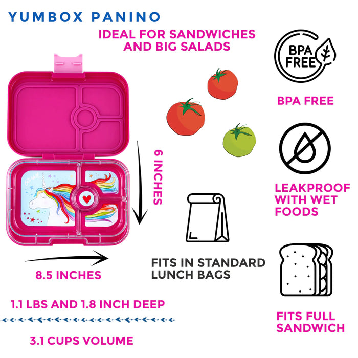 Yumbox Panino4 - Malibu Purple w/ Unicorn Tray