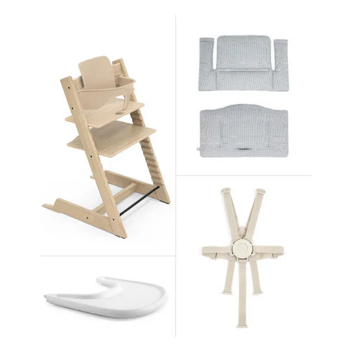 Stokke Tripp Trapp 2 Complete - Oak Natural/Nordic Blue