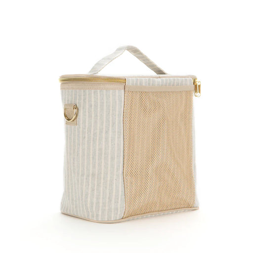 So Young Linen Lunch Poche - Sand & Stone Beach Stripe