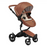 Mima Xari Stroller Black Chassis with Camel Seat - Sandy Beige Starter Pack