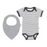 Snugabye Infant Cotton Bodysuit with Bib - Grey