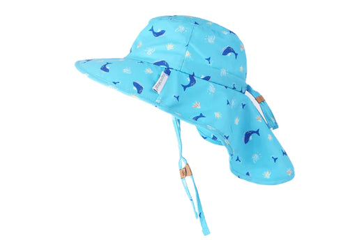 Flapjack Kids Sun Hat  - Blue Whale