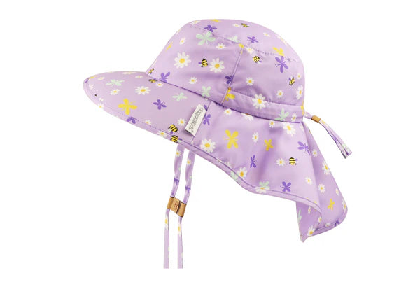 Flapjack Sun Hat w/ Neck Cape - Daisy