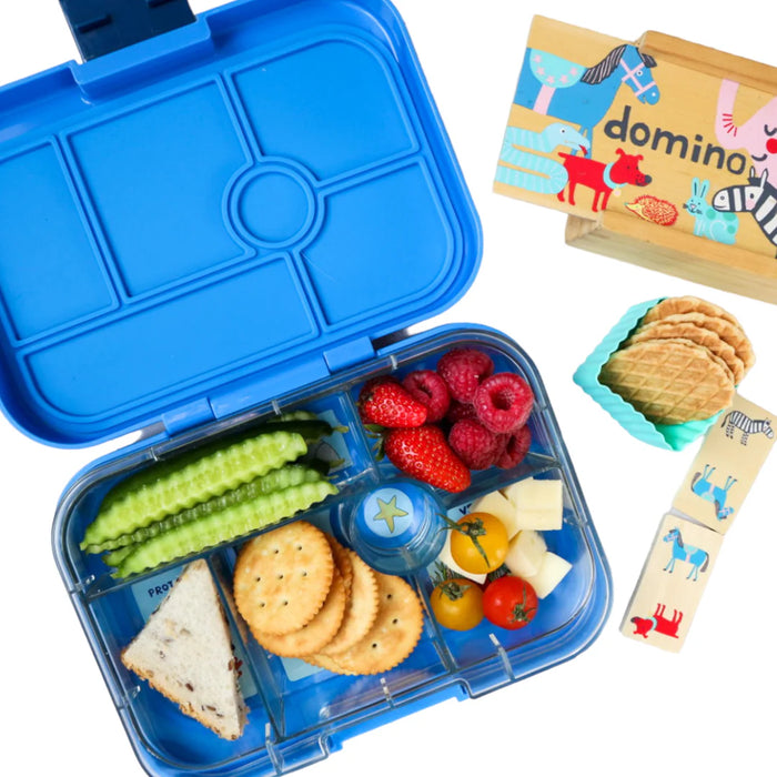 Yumbox Original 6 Compartment - Surf Blue w/ Race Cars Tray