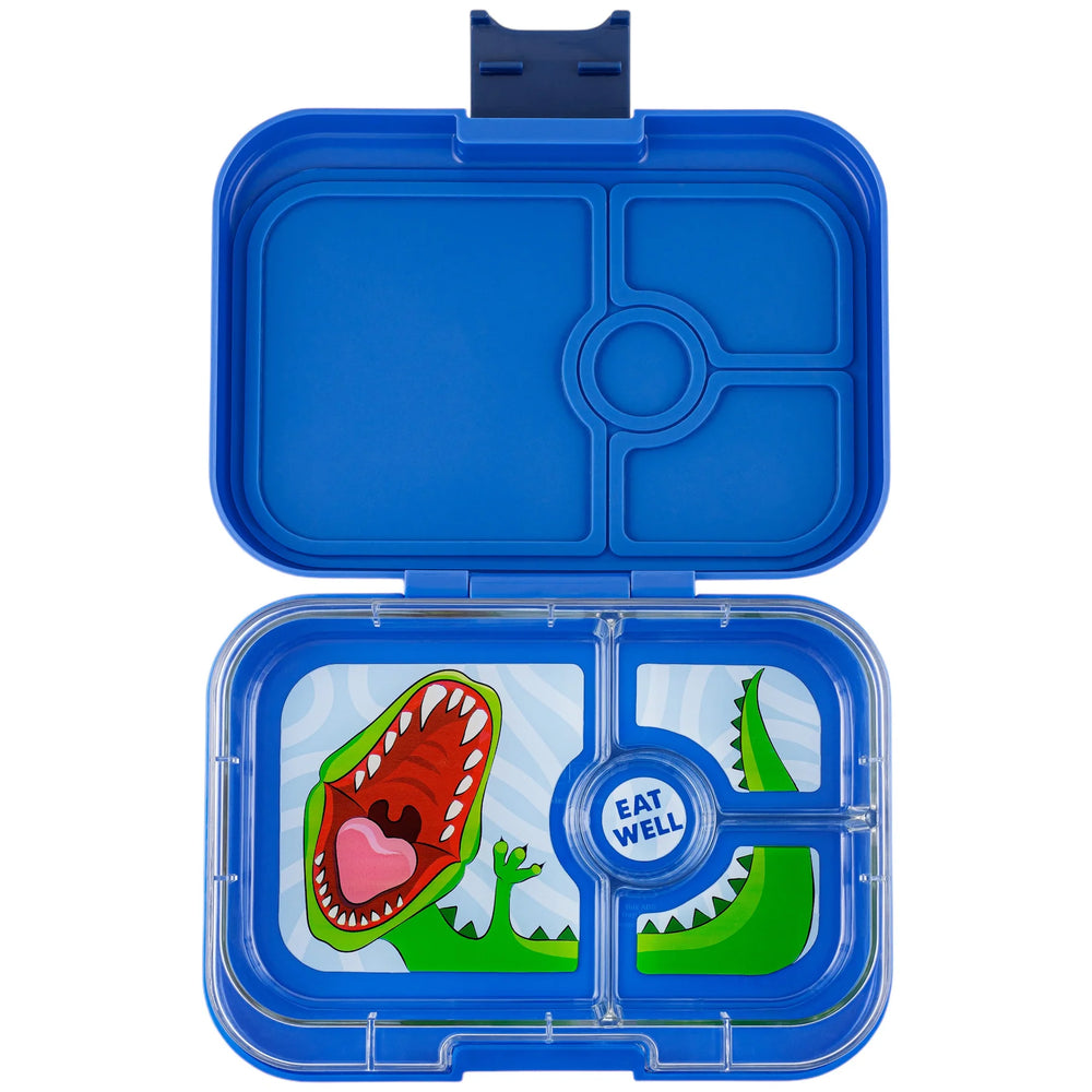 Yumbox Panino4 - Surf Blue w/ Dinosaur Tray