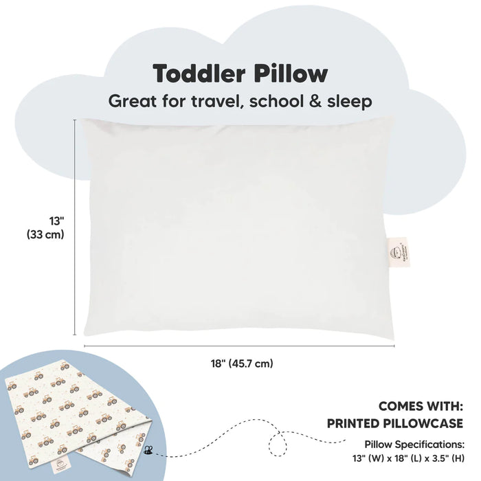 KeaBabies Standard Toddler Pillow - Tractor