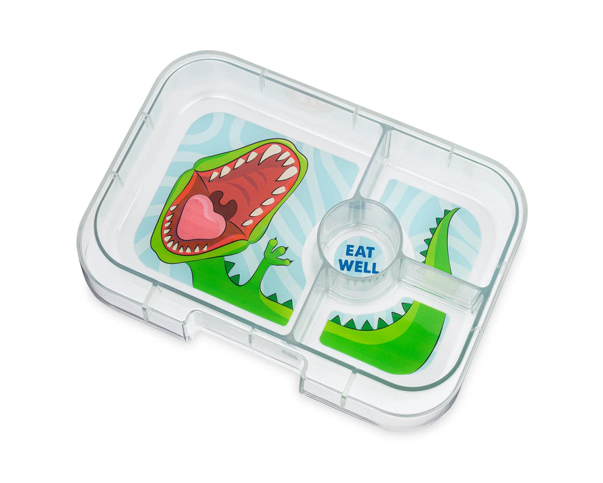 Yumbox Panino4 - Surf Blue w/ Dinosaur Tray