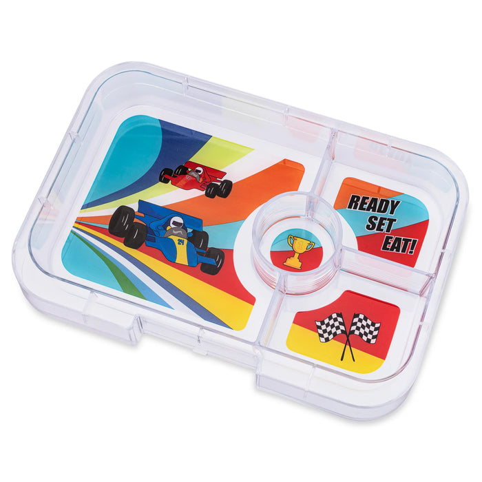 Yumbox Tapas 4C - Monte Carlo Blue w/ Race Cars Tray