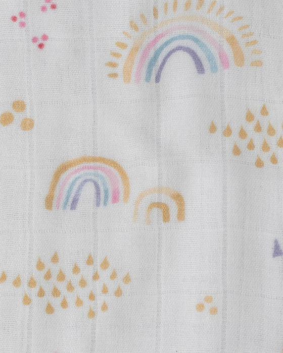 Little Unicorn Deluxe Muslin Quilt - Rainbows&Raindrops