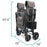 WonderFold W2 Elite Double Stroller Wagon - Charcoal Gray