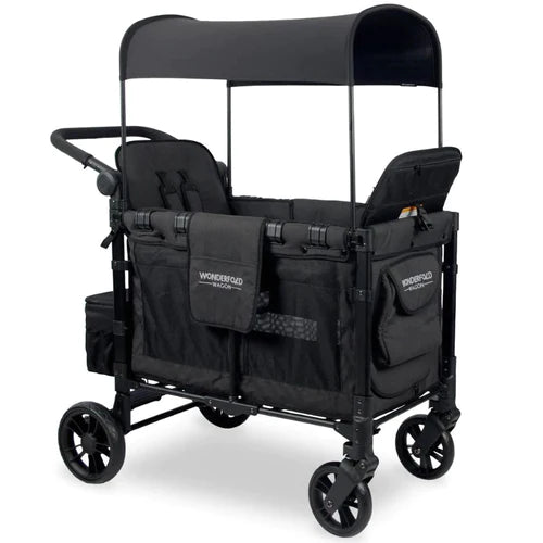 WonderFold W2 Elite Double Stroller Wagon - Volcanic Black