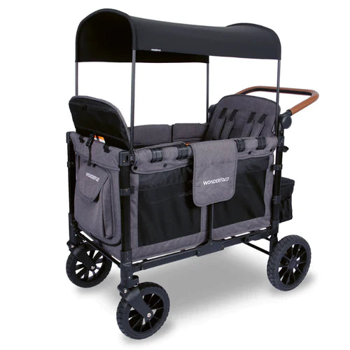 WonderFold W4 Luxe Quad Stroller Wagon - Charcoal Gray