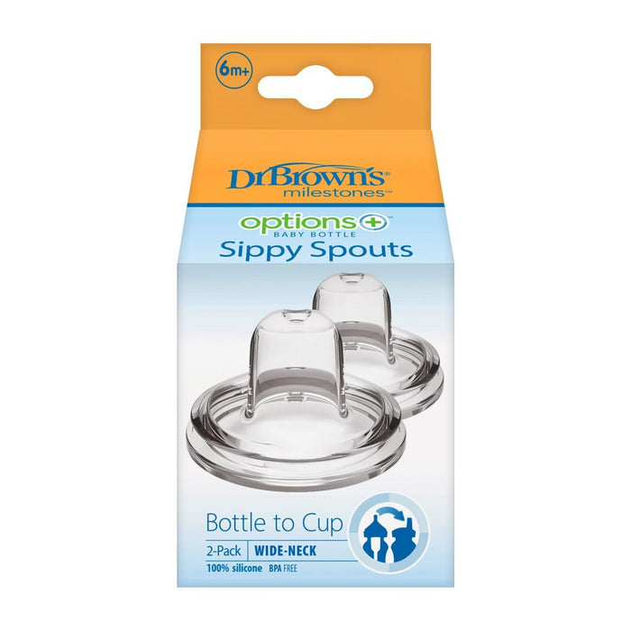 Dr Brown's Wide Neck Option+ Silicone Sippy Spout 2pk