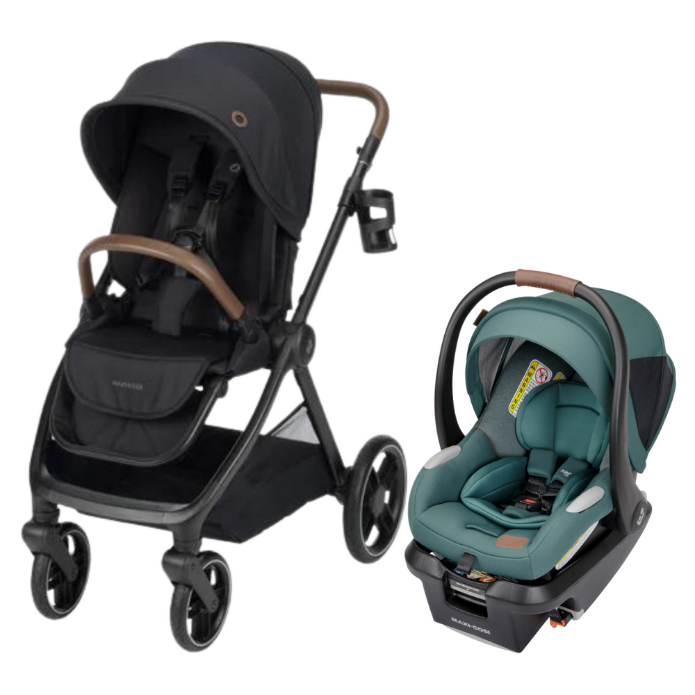 Maxi Cosi Oxford Stroller Essential Black  +Mico Luxe+ Essential Green Travel System